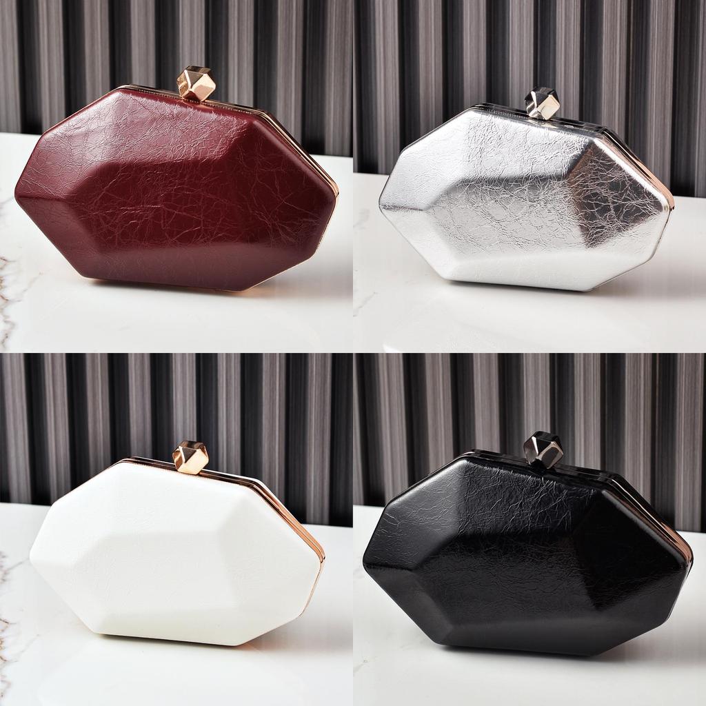 Pochette da Sera in PU per Donna con Chiusura Metallica per Feste Formali e Serate