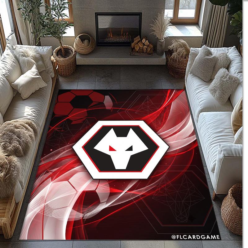 Wolverhampton Wanderers Football Print Crystal Velvet Rug, Comfortable Water Absorbent Non Slip Indoor Floor Carpet