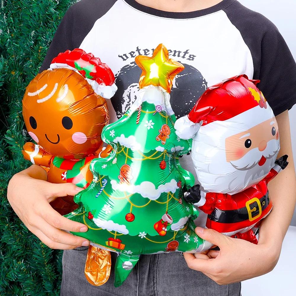 Christmas Aluminum Foil Balloons Santa Claus Gingerbread Xmas Tree Balloon New Year Xmas Birthday Party Decoration Kids Gift Toy