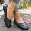 Women Square Head Flats Spring New Large Size Shallow Mouth Shoes Lightweight Comfortable Solid Color Casual Walking Loafers