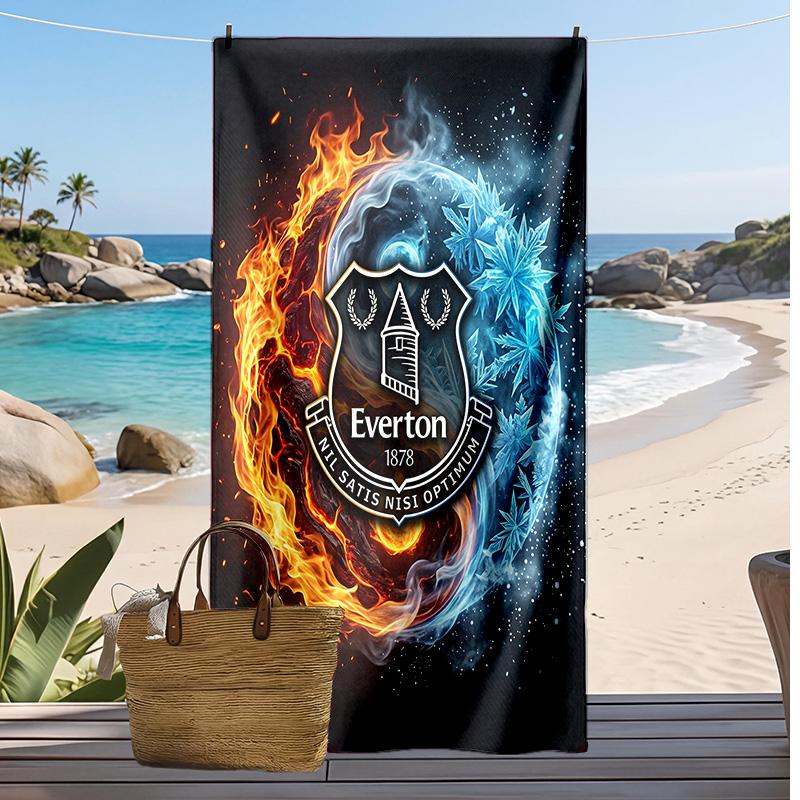 Everton Football Print Beach Towel, Large Soft Quick Dry Towel for Beach Camping Swimming