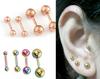 New Bean Smooth Round Ball Candy Color Unisex Titanium Steel Couple Earrings