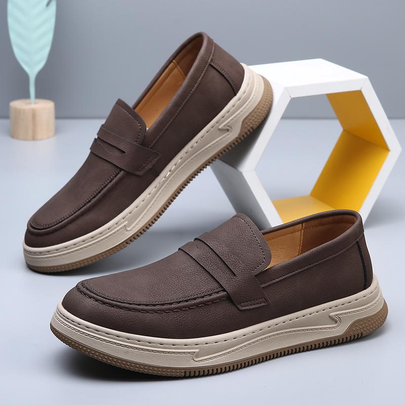 Fashion Handmade Leather Men's Casual Shoes Classics Dress Shoes Moccasins Slip On Loafers Driving Shoes for Men Outdoor Business Flats