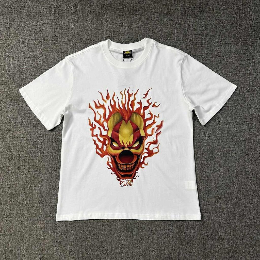 ZYLLO Amerikanische High Street Liebesbrief-Print Kurzarm Locker Lässig Retro Paar T-Shirt Trendiges Herren Rundhals Oberteil