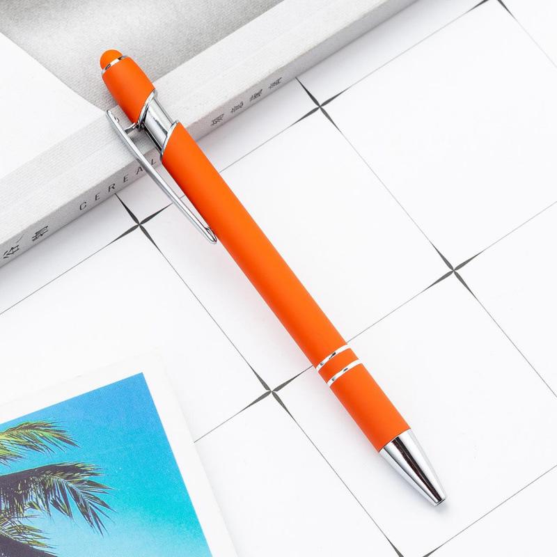 Elegant Push-Action Metal Touch Screen Ballpoint Pen with Customizable Logo and Spray Paint Finish