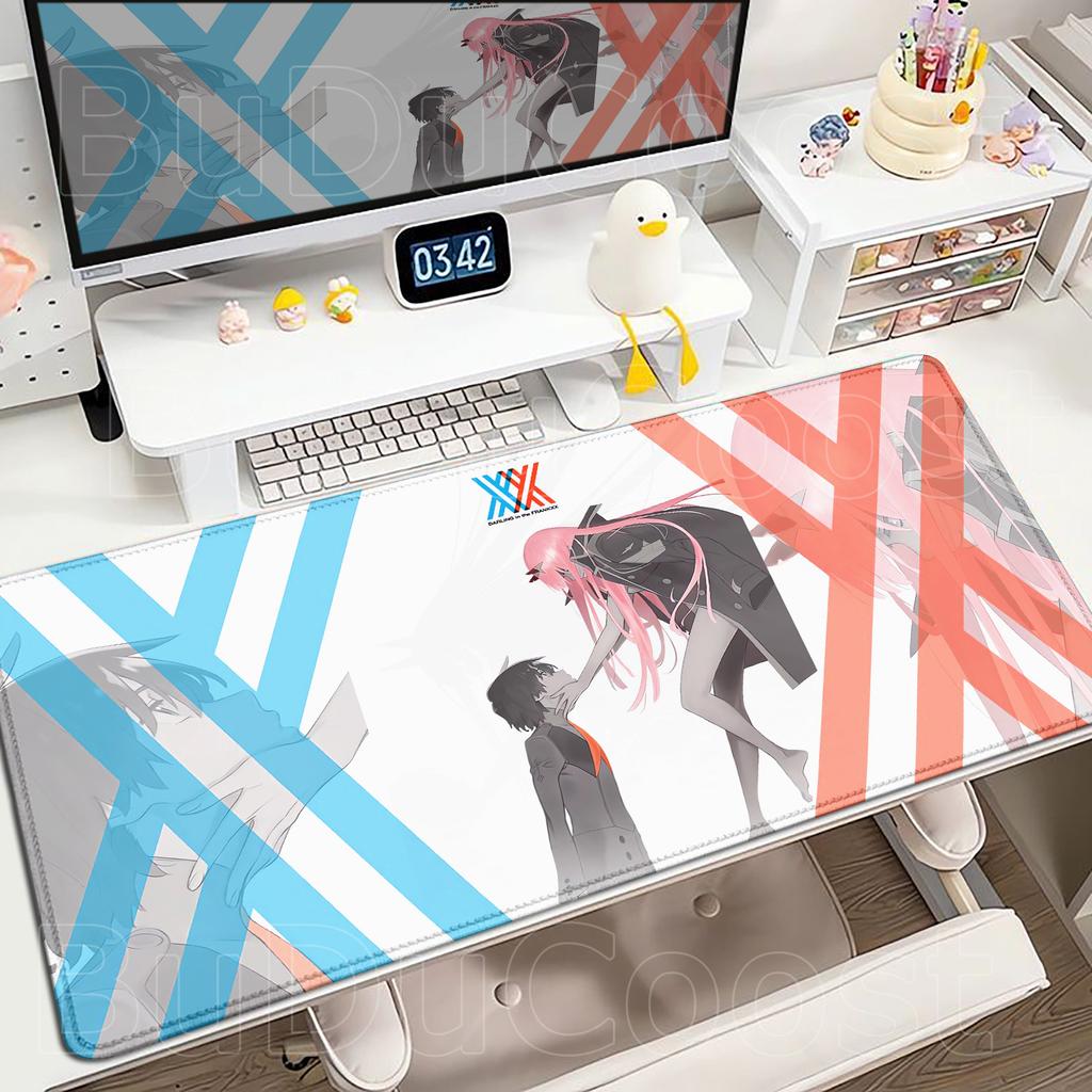 XXL HD Print Keyboard Pad Large Size Anime Mouse Pads Darling in The FranXX 02 Gaming Table Pad 400x900mm Big Desk Mats Zero Two