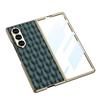 Samsung Zfold7 Mobile Phone Case Electroplated Plain Leather Shell Film Integrated Lambskin Diamond Pattern Protective Cover