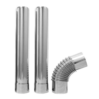 3Pcs Stainless Steel Chimney Flue Pipe Set 90 Degree Elbow Straight Tube Stove Vent Exhaust Connector Gas Water Heater Tubing