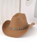 Premium Versatile Turquoise Chain Hat Fashion Casual Retro Top Hat Hat Cowboy Hat