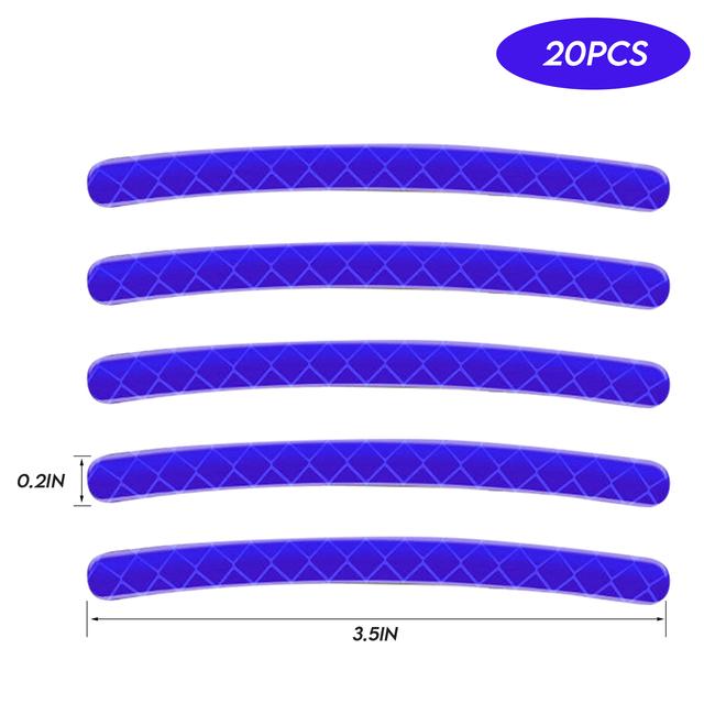 5/20pcs Car Wheel Hub Reflective Sticker Tire Rim Reflective Strips Luminous Sticker for Night Driving Car-Styling Accessories