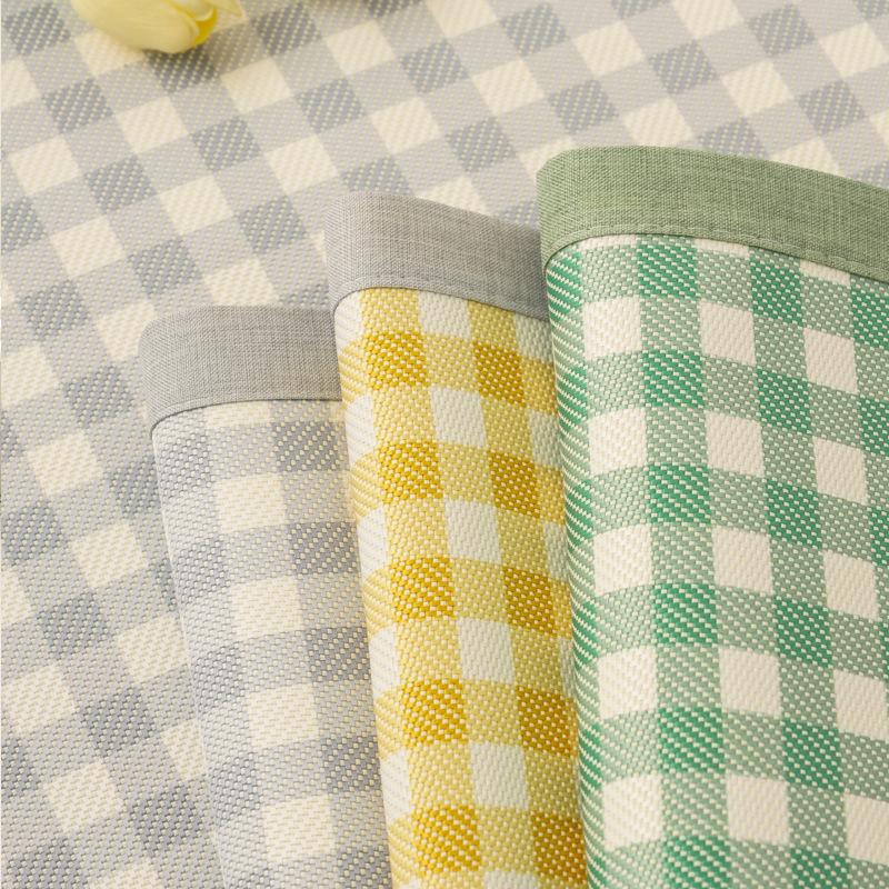Fresh Plaid Summer Ice Silk Rattan Sofa Seat Cushion for Summer Summer Universal Non-Slip Cover Cloth