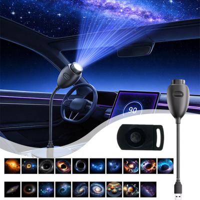 Portable USB Light Starry Sky Projection Lamp, Manual Focus Projector Light, Car Night for Vehicle Ambient Room, Romantic Starlight Lights Lamp