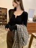 Women's U-Neck Long-Sleeve Shirt: Grey, Simple & Versatile - Perfect Autumn 2025 Base Layer