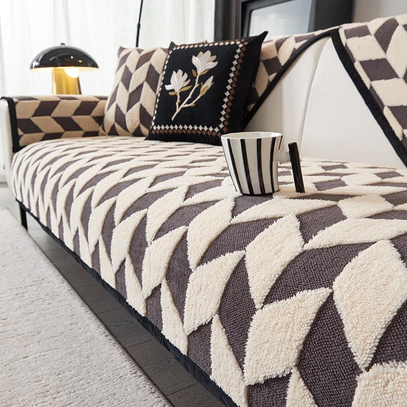 Premium Comfortable Cotton Lint Sofa Cushion  Autumn And Winter New Thickened Seat Cushion Non-Slip Sofa Cover Cover Cross-Border