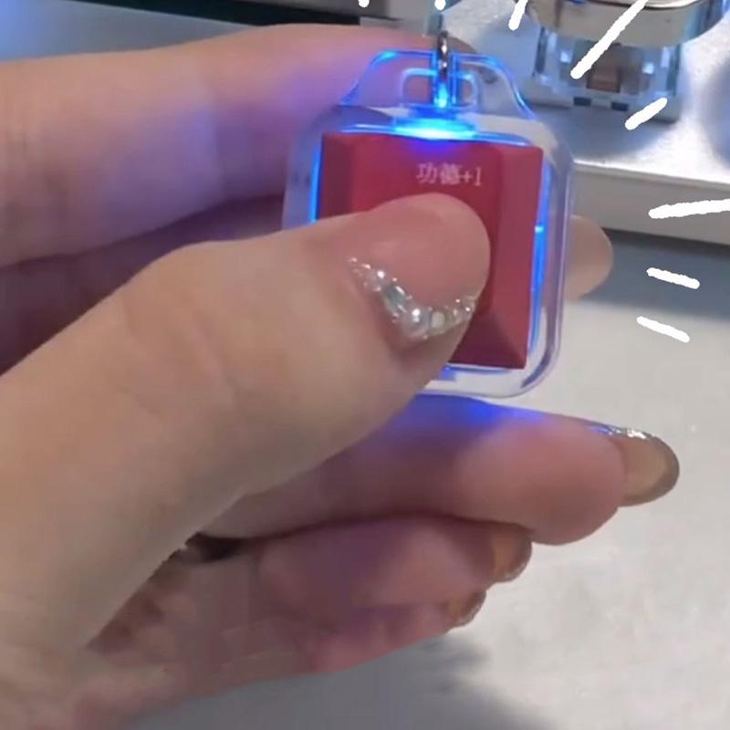 Keychain Acrylic Keyboard Design Glowing Red Keyring Student Presents Award