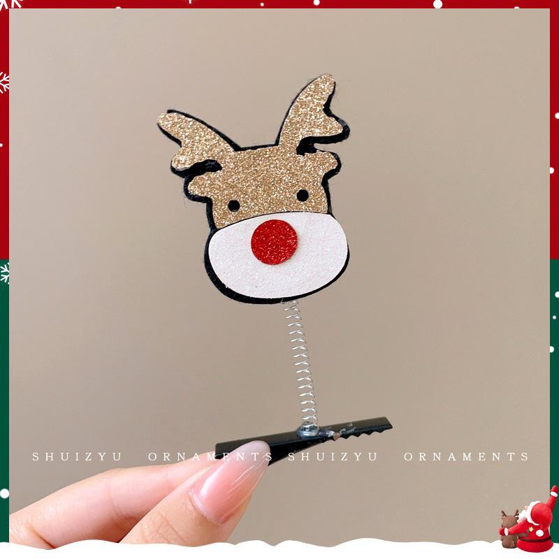 

Christmas Cartoon Hair Clips for Girls: Cute Holiday Bangs Accessories