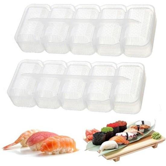 Sushi Rolling Mat Nigiri Mold 5 Pieces Transparent Set 2 Easy Separate Clean DIY Tool Making Rolled Home Restaurant Commercial Use Kitchen Supplies