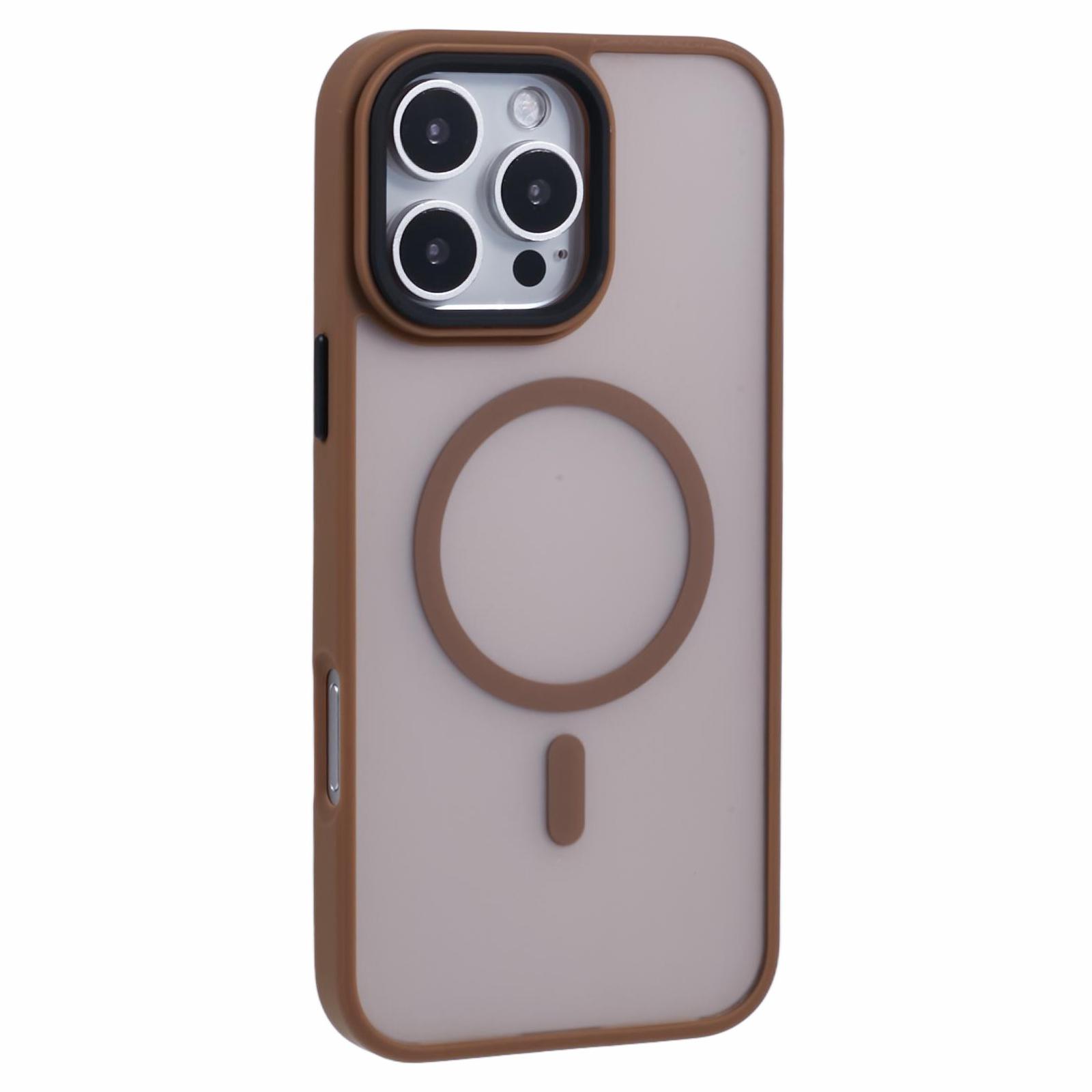 

Для чохла iPhone 16 Pro, сумісного з MagSafe, матовий чохол для телефону з ТПУ+ПК з ефектом шкіри, захищений від падінь I