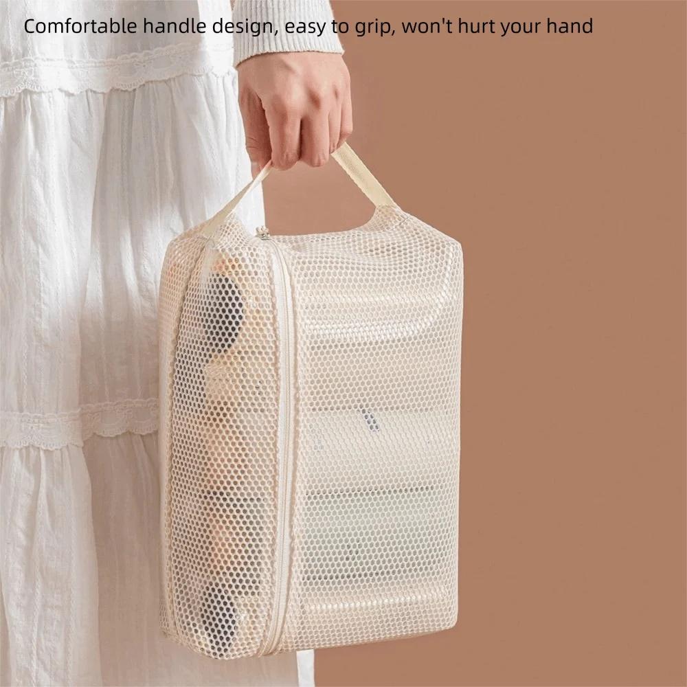 1PC Portable Mesh Drainage Makeup Bag: Dry Separation Organizer Cosmetics, Breathable Waterproof Travel Toiletry Pouch with Wet