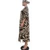 TS1278 Damen Strick-Cardigan im Leopardenmuster mit Kopftuch
