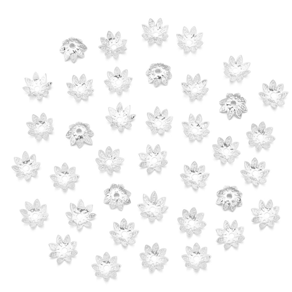 100Pcs Flowers Beads Caps 8/10/12mm Lotus Spacer beads Pendant Bead Tray for Jewelry Making Charms DIY Bracelet Necklace Earring