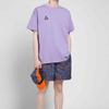 Nike ACG T Shirts Men's Light Purple Crew Neck Moderate Straight Fit BQ7342-567