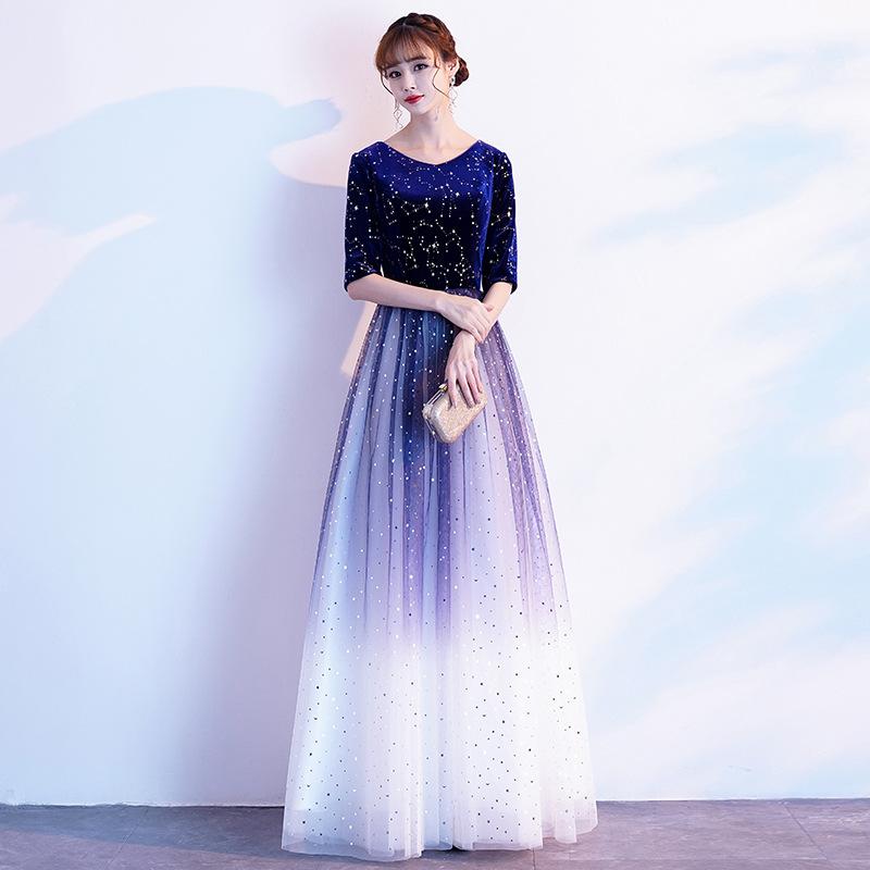 Big choir performance dress long skirt temperament conductor costume student adult banquet host evening dress female long