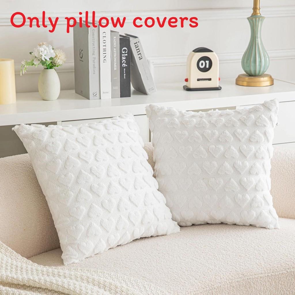Cover Heartshaped Pillow Solid Color Plush Pillowcase Car Sofa Bedroom Cushion
