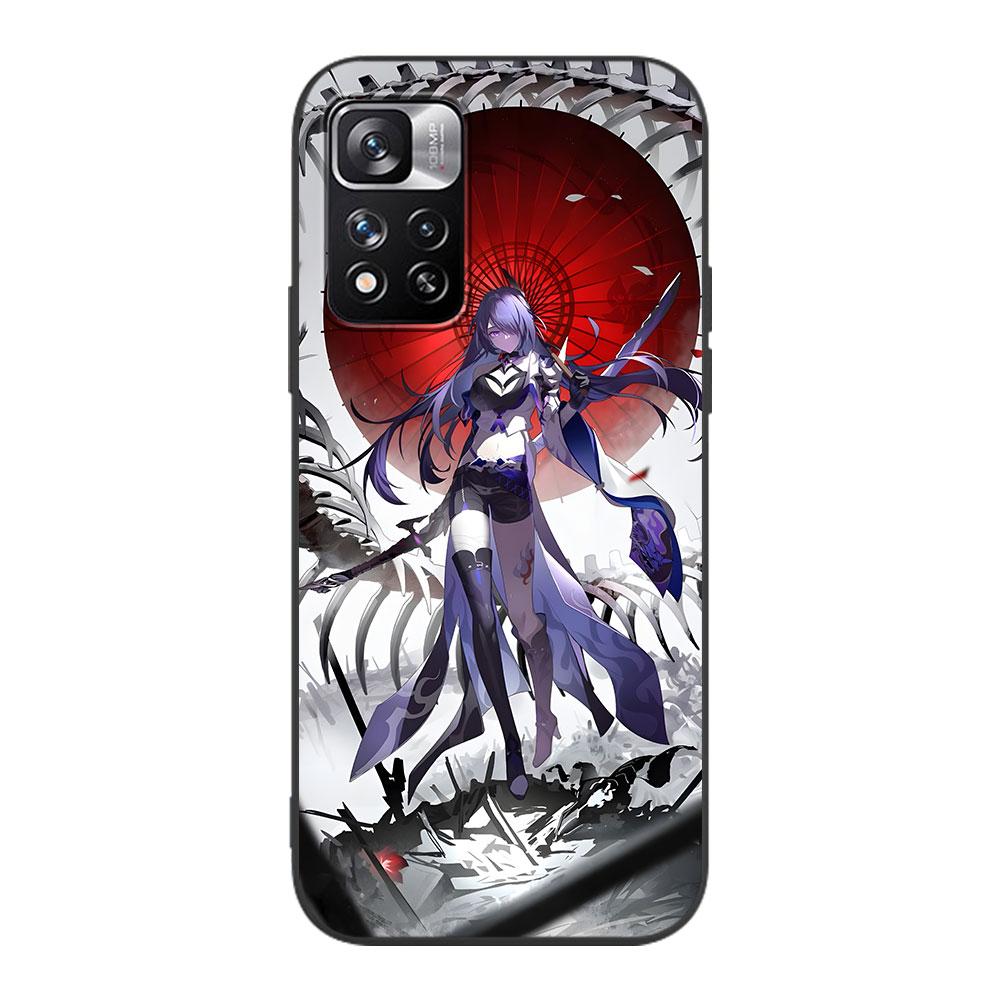Raiden Bosenmori Mei Case for Xiaomi Redmi 10A 10C 9C 12C 9A 9i 10 12 9 Prime 9T K40 Pro Black Soft TPU Mobile Phone Bag Cover