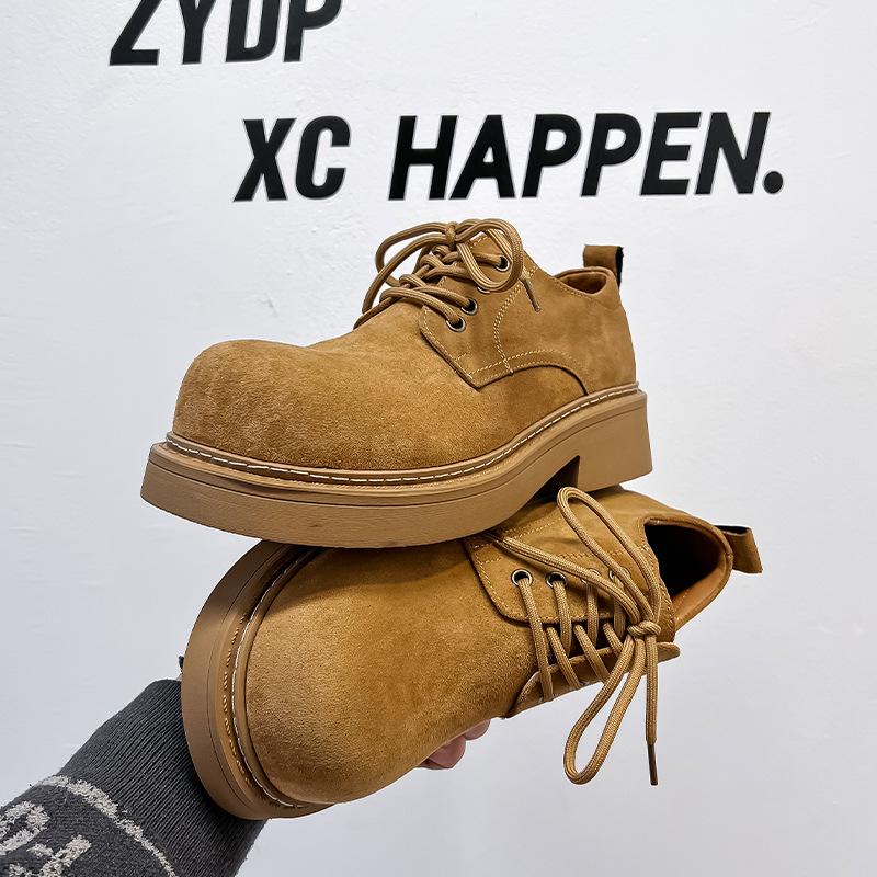 Derbyschuhe, die gleichen für Männer und Frauen, erhöhte Plateausohle, lässiger Utility-Look, Lederschuhe, Pendler-Retro im britischen Stil 25611-A