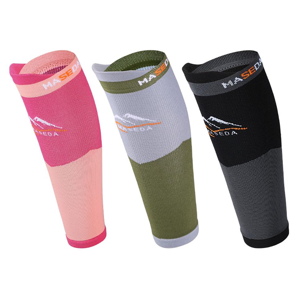 Gobygo 1Pair Athletic Compression Shin Guards Outdoor Riding Stretch Calf Protectors Breathable Compression Calf Socks Men Women