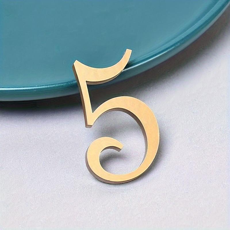 

5 см Акриловий Золотий Номер Будинку Поштова Скринька Адресна Табличка з Клейкою Підкладкою - Установка у Стилі Двері 5cm/1.97in