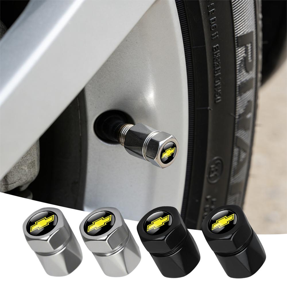 For Chevrolet KM04Pcs Car Wheel Tire Valve Cap Tyre Stem Cover Bolt-In Accessories For Chevrolet Sonic Spark Sail Camaro Colorado Trax Corsa Volt