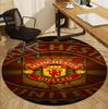 Tappeto Rotondo con Motivo Manchester United F.C, Tappetino da Interno/Esterno, per Picnic, Sala Giochi, Camera da Letto, Ufficio, Soggiorno, Tappeto Decorativo per la Casa, Regalo di Compleanno