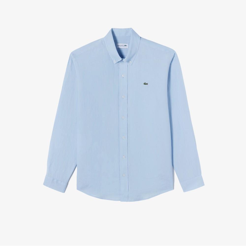 Lacoste Men's Solid Linen Shirt CH769E-56GHBP