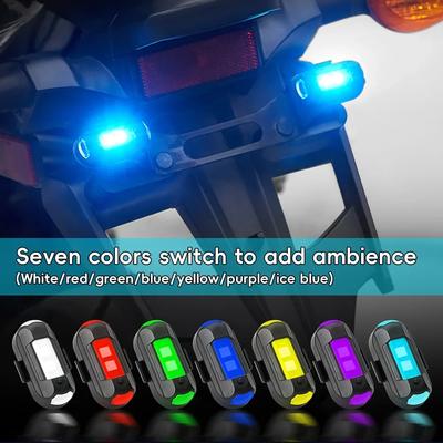 4X Remote LED RGB Anti-collision Warning Light Mini Magnetic Signal Light Drone Strobe Light 7 Color Indicator Motorcycle Lamp