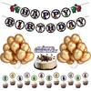 Birthday Party Theme Decor Suit Supplies Set Balloon Banner Caketopper
