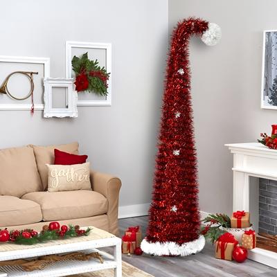 Scalable Christmas Tree With 1.5 Meter Green Leaves, Foldable Woolen Strips, Tree, Spiral Tree, Christmas Decoration Ornament