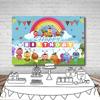 Cartoon Photo Backgrounds Bichi Kids 1st Birthday Party Baby Shower Decoration Rainbow Ant Doll Friends Photo Background