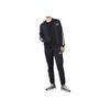 Adidas Logo Print Striped Cardigan Hoodie And Joggers Set Men Casual Sportswear Blue GK9658