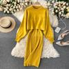 Autumn/Winter Chic Turtleneck Batwing Sweater & V-Neck Dress Set
