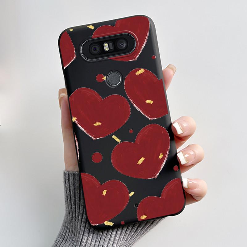 Cute Case For LG Q8 Funda Fashion Capa Coque Printing Shell Protective Cover Soft Silicone Cartoon Black Casing
