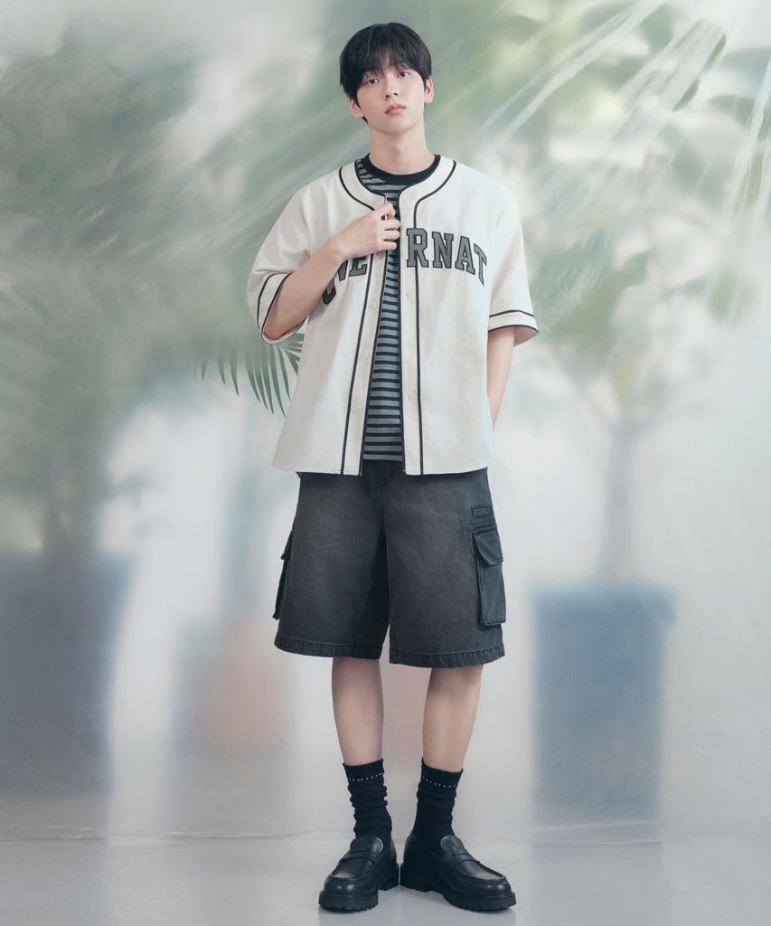 COVERNAT Arch Logo Baseball Half Shirt Black