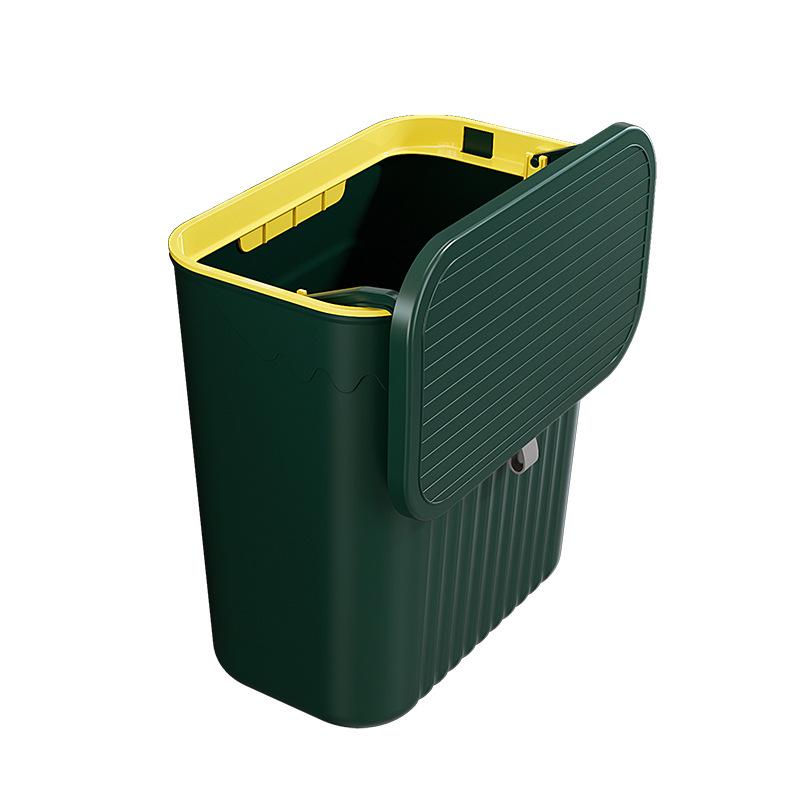 Wall-Mounted Sliding Lid Trash Can for Kitchen, Bathroom, and Living Room