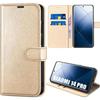 Case for Xiaomi 14 Pro, Shockproof Leather Effect Case with Card Slots and Adjustable Stand Function - Gold