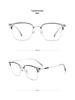 Anti-Blue Light Men's Eyebrow Eyeglass Frame, Ultralight Semi-Titanium, Lily Wei Model 122616Y, Fits Prescription Lenses.