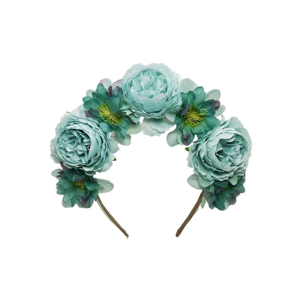 European and American simulated peony flower headbands, super fairy hair accessories, Hawaii beach vacation photo headwear