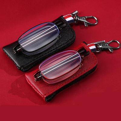 Faltbare Lesebrille Herren Damen Metallrahmen Blaulichtbeständig Brille mit Reißverschlusstasche Korrektionsbrille +1.0 Bis +4.0