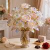 6Pcs Large Gold Leaf Roses Handcrafted Romantic Eternal Roses Fade Resistant Artificial Crystal Flowers