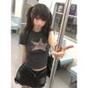KOSY  Y2k Japanese Print T-shirt Women Slim Short Sleeve Tee American Retro Vintage Graphic Tops Fairycore Tshirts